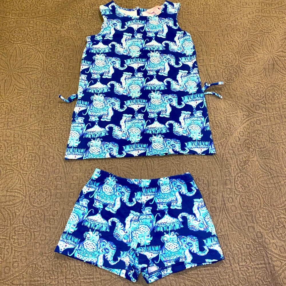 Lilly Pulitzer NWOT Never Worn Girls 2 Piece Elephant Set